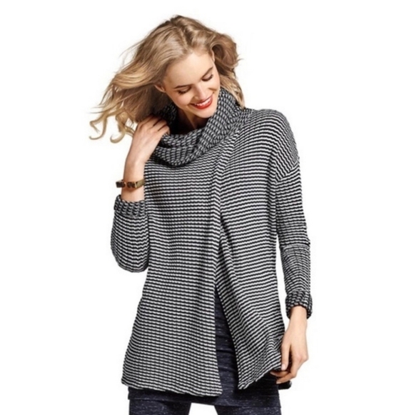 Cabi Fergie Cotton Knit Striped Cowlneck Sweater Size XXS - Picture 2 of 14